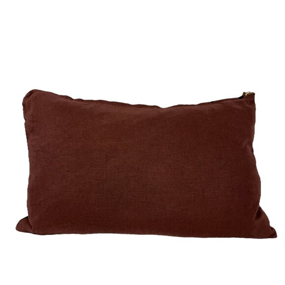 23 X 13 Bella Notte Raisin Velvet  Floral Bolster Pillow Plus Down Pillow Insert - Picture 3 of 4